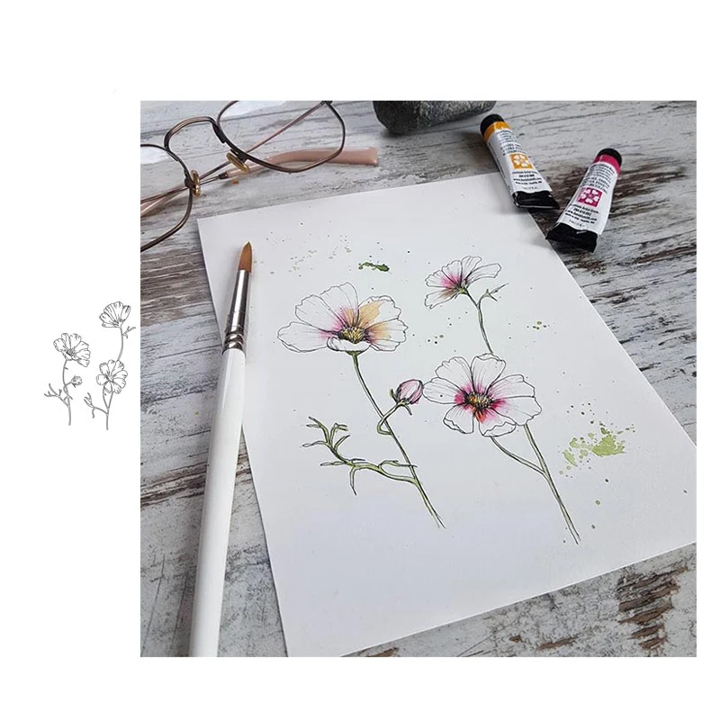 

JC Lily Flowers Clear Rubber Stamp Silicone Seals Scrapbooking Handmade Tool Sheet Paper Mold Model Card Make Craft Decoration