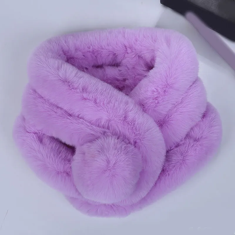 

2019 Winter Imitation Faux Fur Warm Scarf FashionThicken Fur Imitation Fur Grass Scarves Women Soft Plush Snood Scarves Shawl