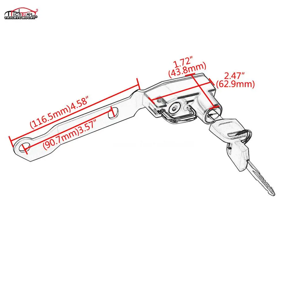 

Motorcycle Anti-theft Security Helmet Lock Alloy Black Mount Hook with 2 Keys For Yamaha YZF-R25 YZF-R3 MT-25 MT-03 up to 2019
