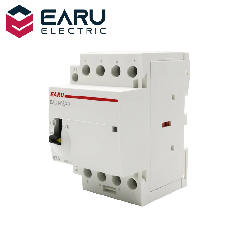 Модульный контактор переменного тока 2P 4P 16 А 25 32 40 63 220 В 50/60 Гц с ручкой управления