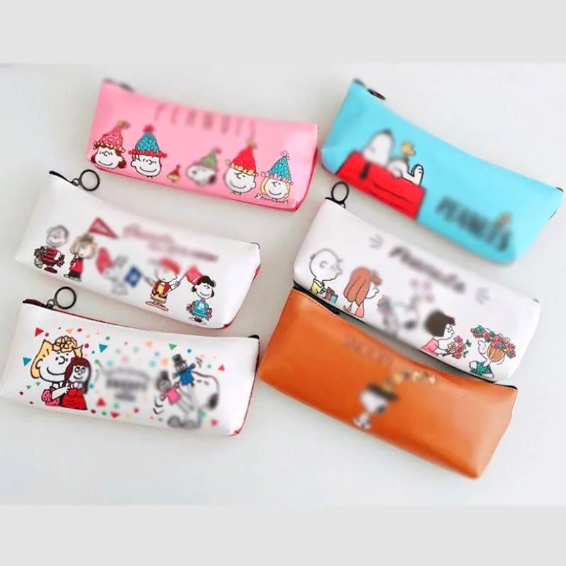 

12 pcs/lot Kawaii Dog PU Leather Pencil Cases Cute Student Pencil Bag Stationery Pen Pouch Kids gift School Supplies