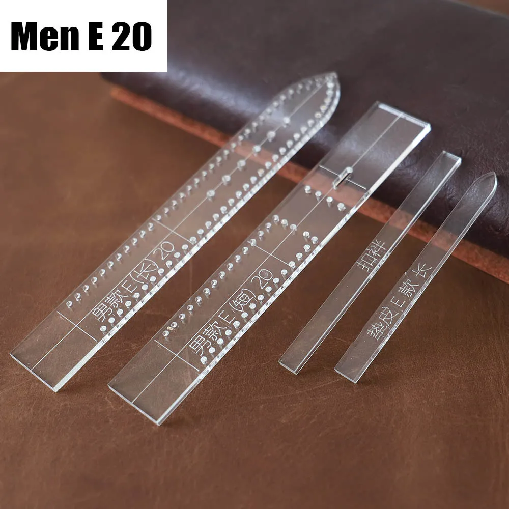 MEN-E20-1SET Прозрачный акриловый ремешок для часов, трафарет, шаблон, сделай сам, кожаный инструмент для рукоделия, товары для дома, принадлежности для наручных часов, форма для мужчин - Цвет: MEN-E20-1SET