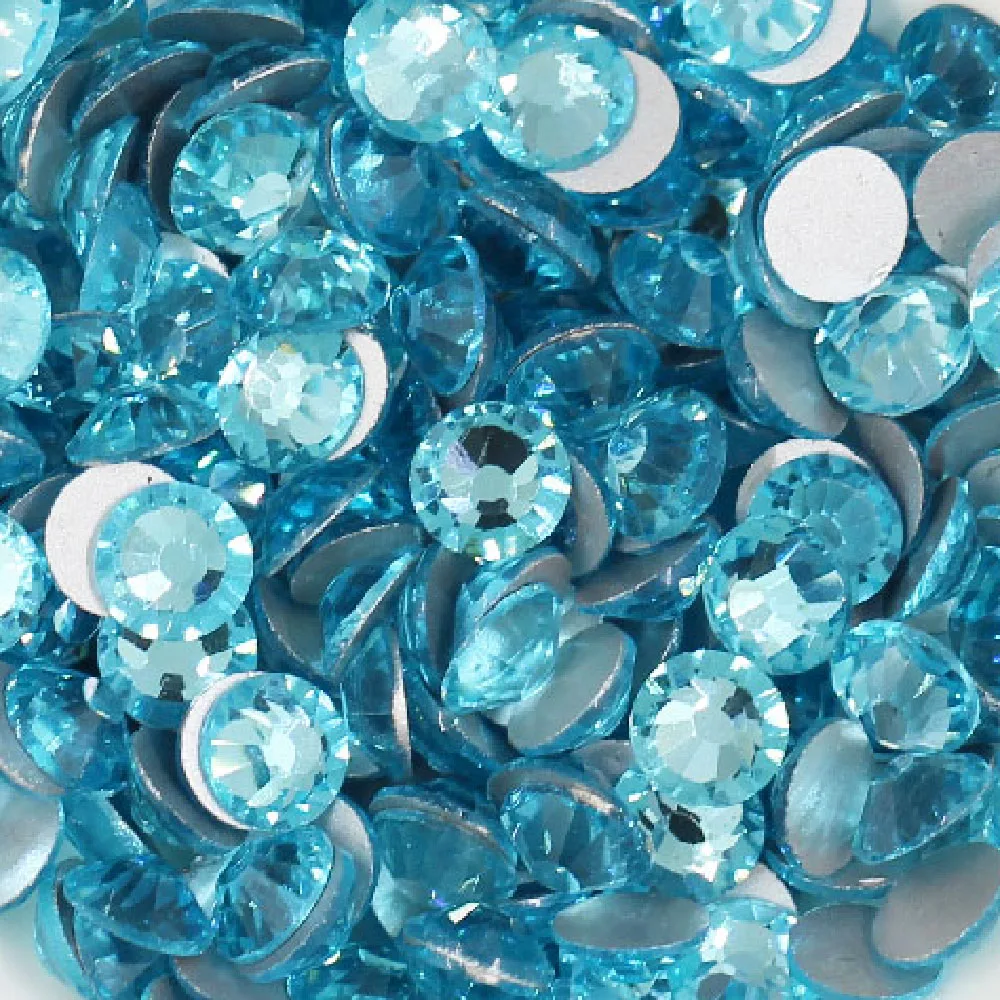 Стеклянные кристаллы стразы высококачественные аквамариновые драгоценные