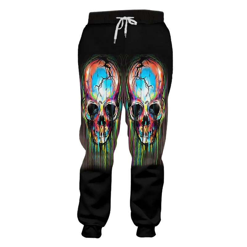UJWI прямые поставки спортивные штаны для мужчин крутой принт цветной череп 3d