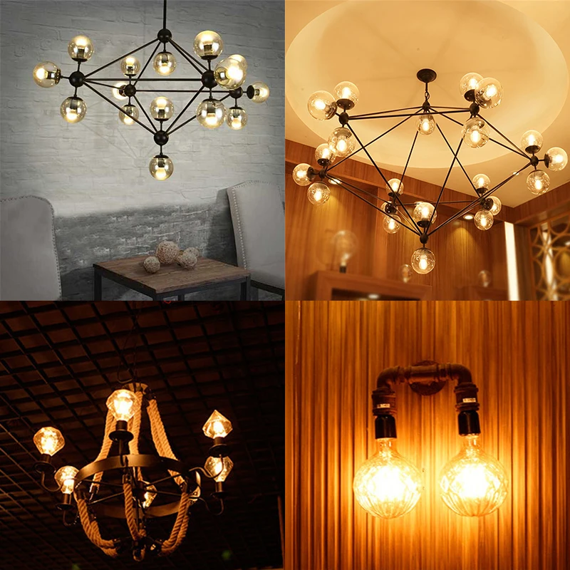 6 шт./лот E14 матовая светодиодная лампа 2 Вт 4 затемнения E27 G45 COB 220 В винтажная