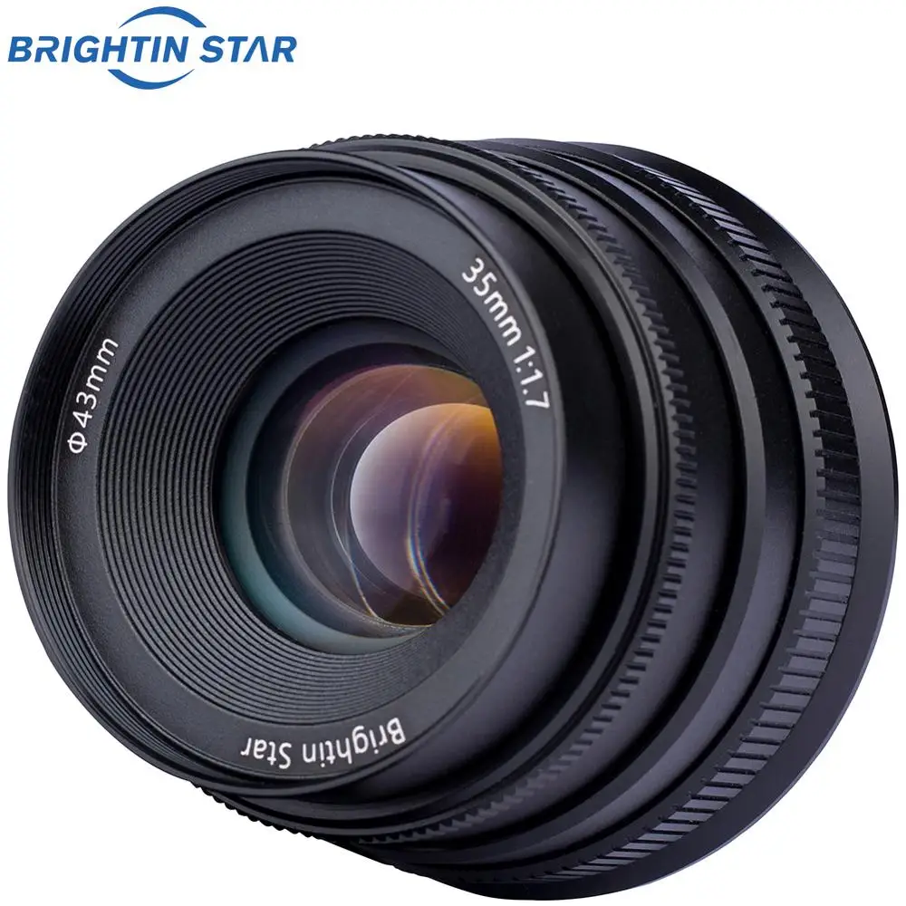 Brightin star 35 мм F1.7 с большой диафрагмой ручной фокус фиксированным объективом