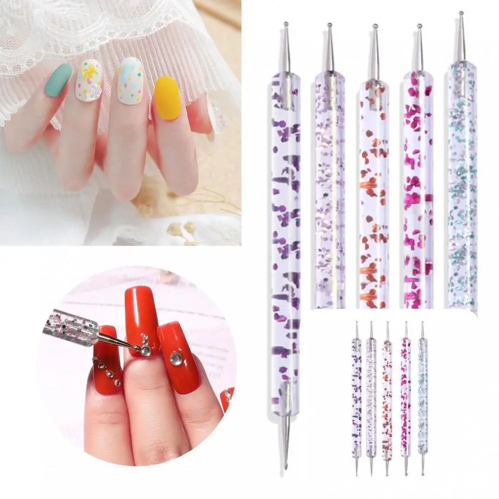 

DIY 5Pcs/Set Practical Double-Head Nail Draw Line Pen Compact Nail Art Liner Convenient for Home