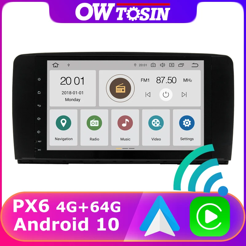 Автомобильный мультимедийный плеер PX6 9 дюймов на Android 10 0 4 Гб ОЗУ 64 ПЗУ с GPS радио DSP