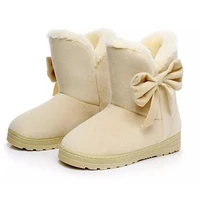 women shoes platform non slip boots fur bowtie shoes plush suede warm butterfly boots winter snow shoes