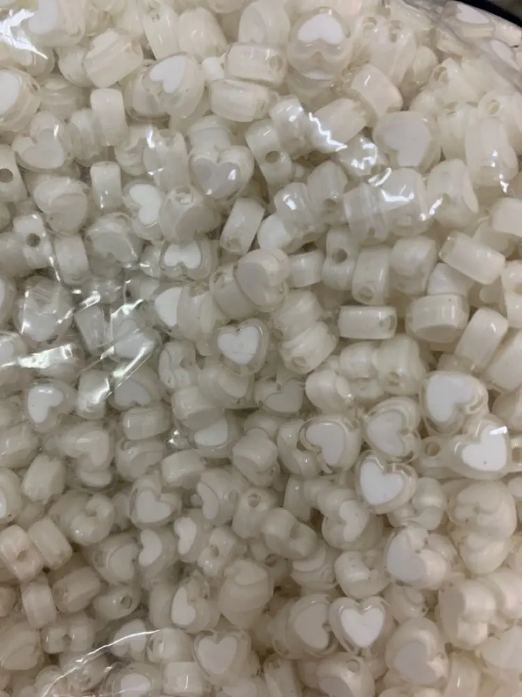

CHONGAI 100Pcs Acrylic Heart Beads For Jewelry Making Fit Women Bracelet & Bangle DIY Jewelry Perlas