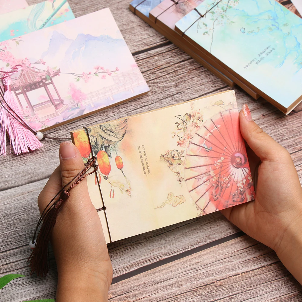 1 PC Chinese Style Notebook Weekly Planner Book Vintage Painting Sketchbook Journal Diary Blank Notepad Office Supplies | Канцтовары для