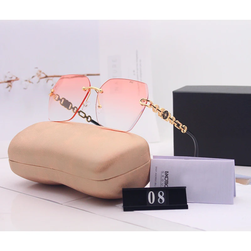 2020 New Rimless Sunglasses Women Luxury Brand Designer Oversize Gradient Sun Glasses Fashion Female Clear Shades Oculos de sol |