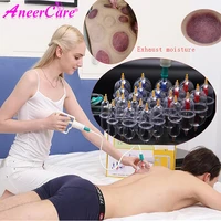 12 24set health care chinese medical vacuum cupping cups suction cans body massage jar set suction therapy anti cellulite