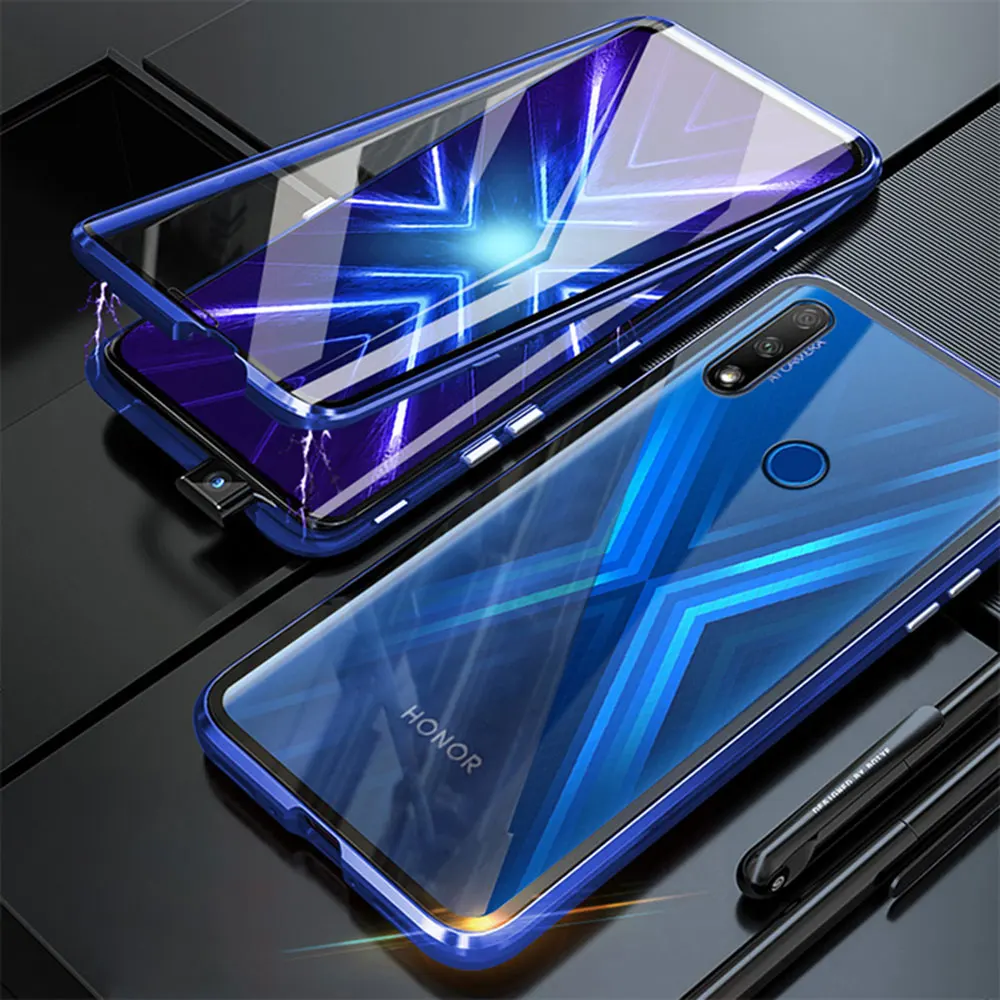 Магнитный чехол для телефона Huawei Honor 9X STK-LX1 Premium Global двухсторонний из закаленного