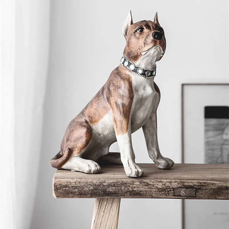 Креативный бульдог художественная скульптура с собакой в стиле ретро Статуя