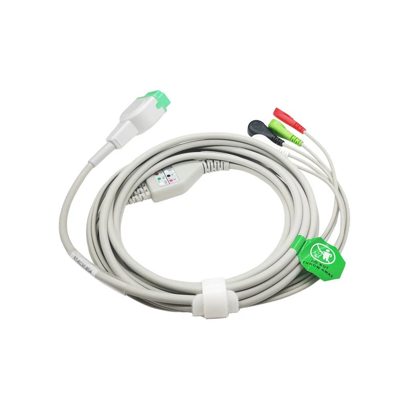 Кабель ЭКГ цельный 5 свинцовых проводов 11 контактов защелка 4 0 стандарт AHA для