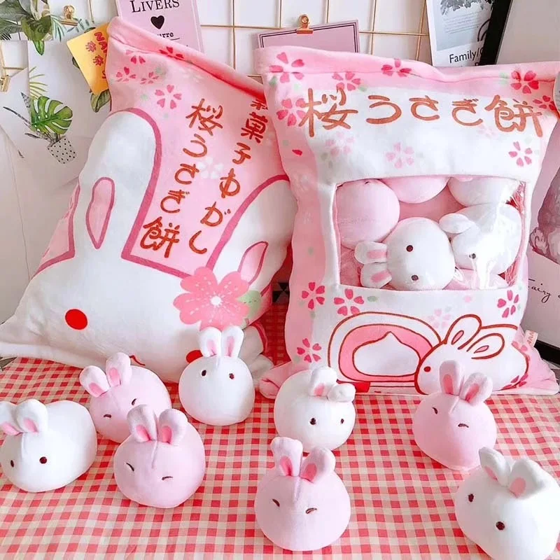 

8pcs Pudding Cat Pillow Cute Penguin Throw Pillow with 8pcs Mini Different Emotion Dolls Toys Inside Unique Gift for Kids