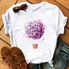 Женская летняя футболка с коротким рукавом и цветочным принтом 2020, модная женская футболка с цветочным принтом, женская футболка с графическим принтом