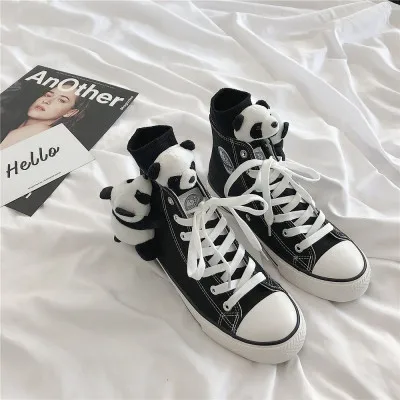 Парусиновые туфли для девочек в стиле &quotЛолита&quot панда кавайная кукла и высокие