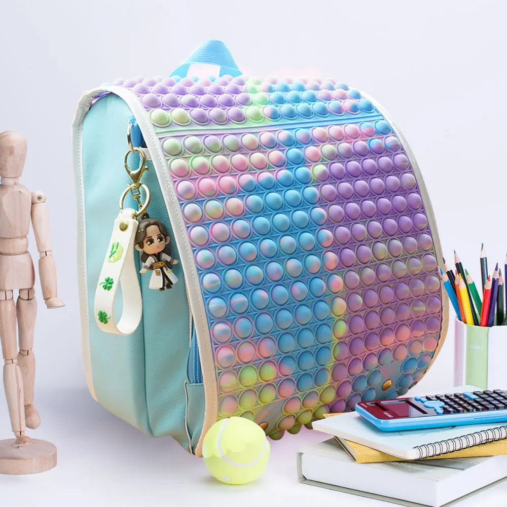 

2022 POP Its Backpack Hot Push Pop Bubble Fidget Toys Adult Stress Relief Toy Antistress Soft Bag for Girls School Christmas Bag