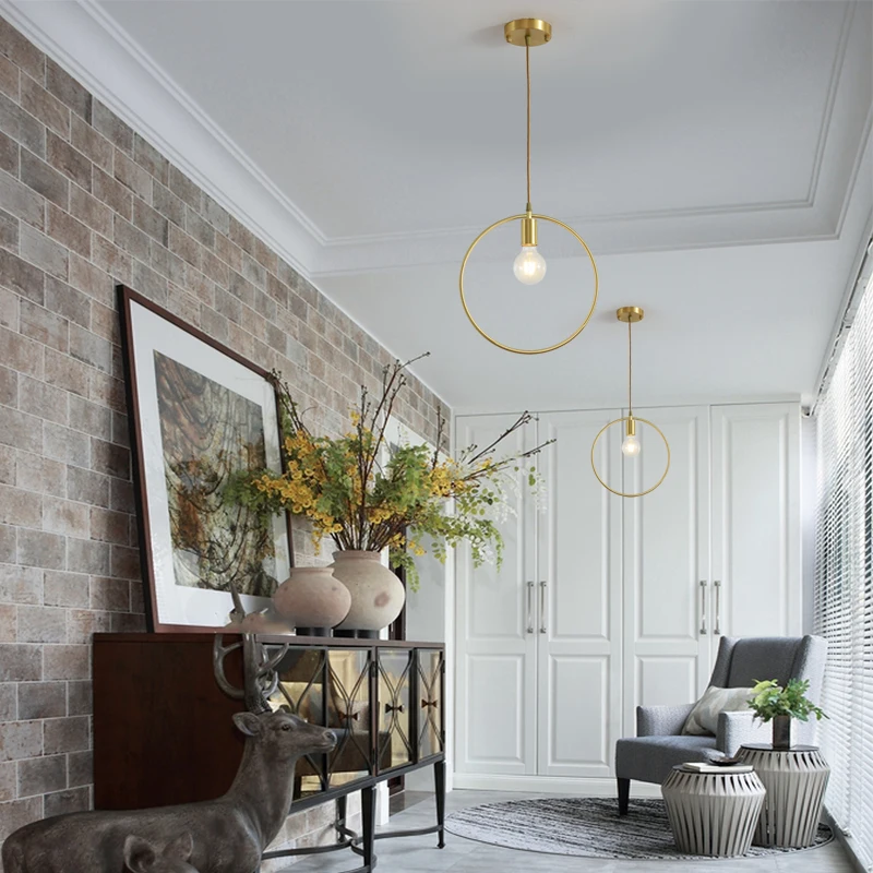 

Modern LED Double Gold Chandelier Lighting for Foyer Stair Staircase Bedroom Hotel HallCeiling Hanging Suspension Lamp