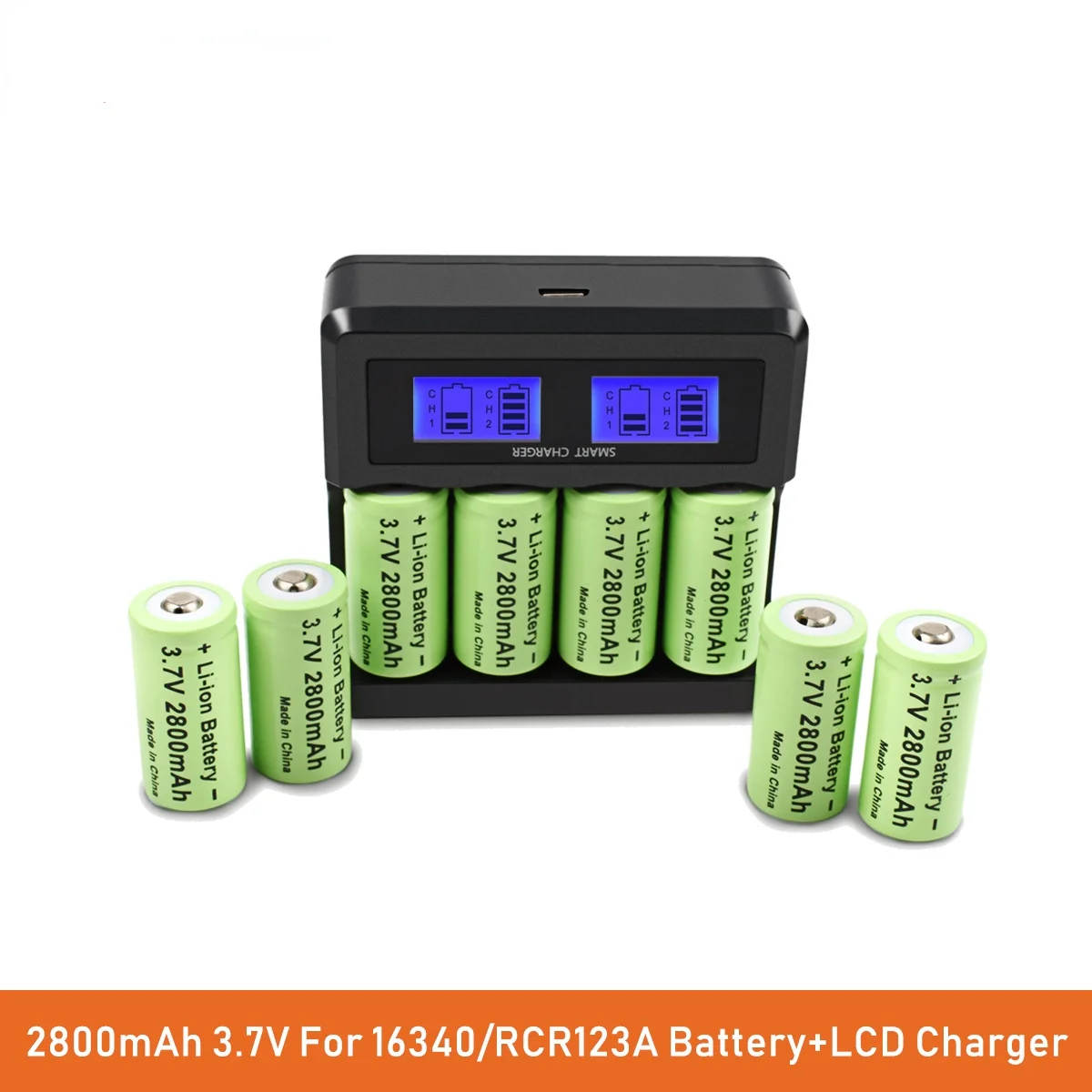 

Powtree CR123A RCR 123 ICR 16340 Battery 2800mAh 3.7V Li-ion Rechargeable Battery For Arlo Security Camera L70