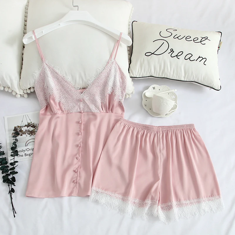 Женский кружевной топ на бретельках и шорты в стиле пэчворк повседневная одежда