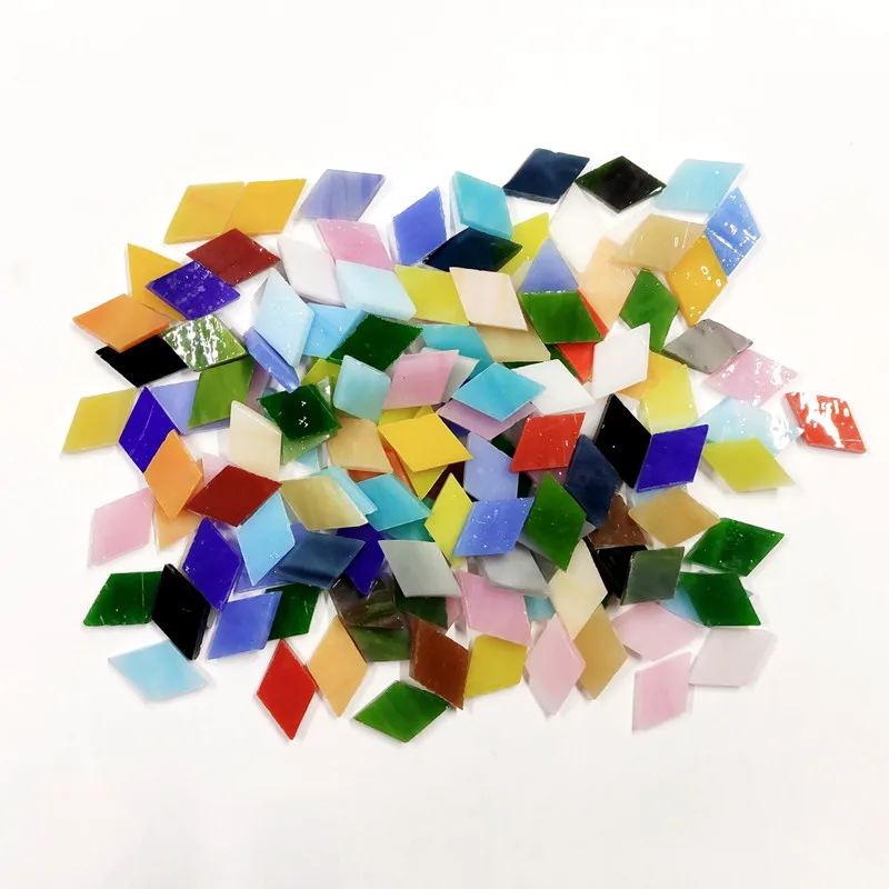 50g/bag Diamond Shape Stained Glass Mosaic Tiles Bulk for DIY Art Crafts Home Wall Decoration Clear Pieces Making | Дом и сад