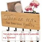 Декоративная полка без отверстий с креативным рисунком, деревянный стеллаж для ключей, ящик для хранения, многофункциональные инструменты с крючками, изготовление на заказ