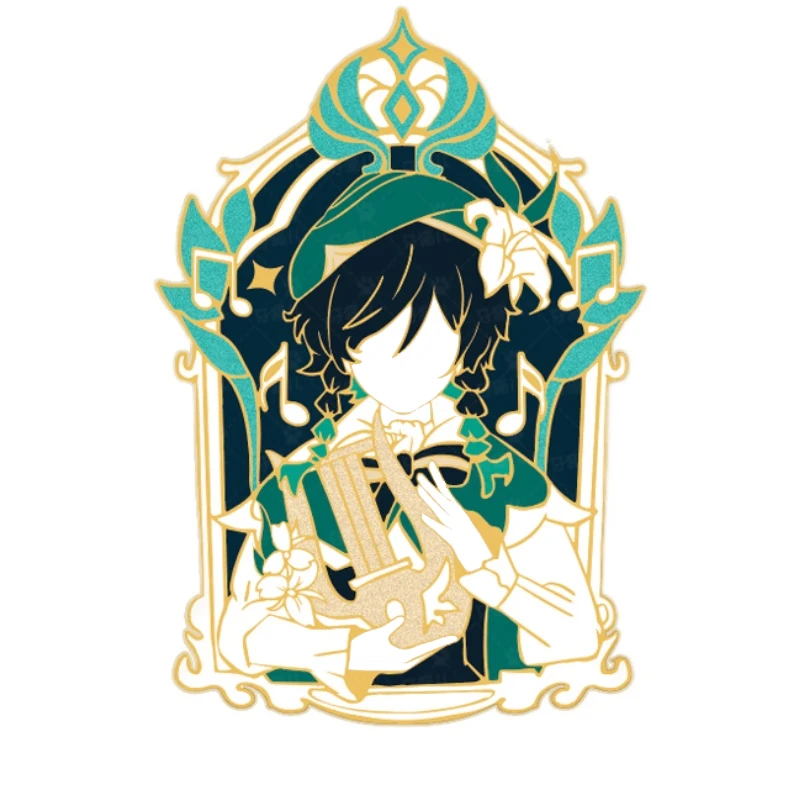 

Pre-sale July Anime Genshin Impact Venti Zhongli Metal Badge Button Brooch Pins Collection Pendant Costume Props Souvenir Gift
