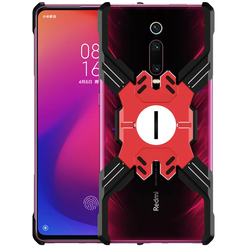 Герой Marvel Elements Алюминиевый металлический бампер чехол для Xiao mi Red mi K20/Pro/mi 9 T/mi 9 T/Pro тонкий жесткий ударопрочный чехол Сумка-бампер - Цвет: Черный