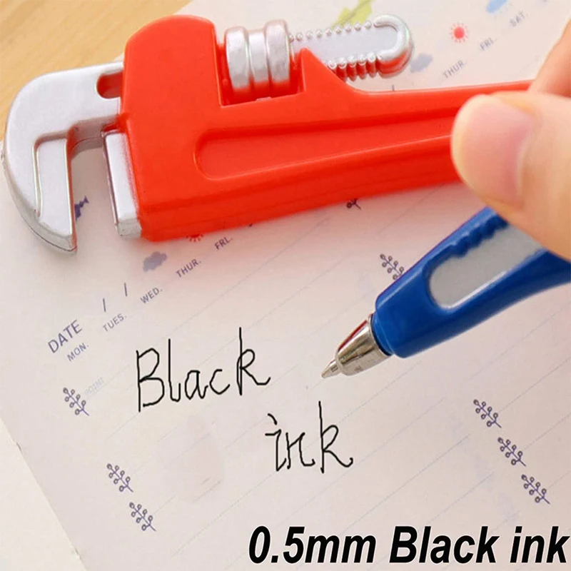 

20PCS Hand Tool Pens Shape Black Ink Ballpoint Pen - Pipe Wrench Pincer Pliers Knife Spanner Hammer Screwdriver Design