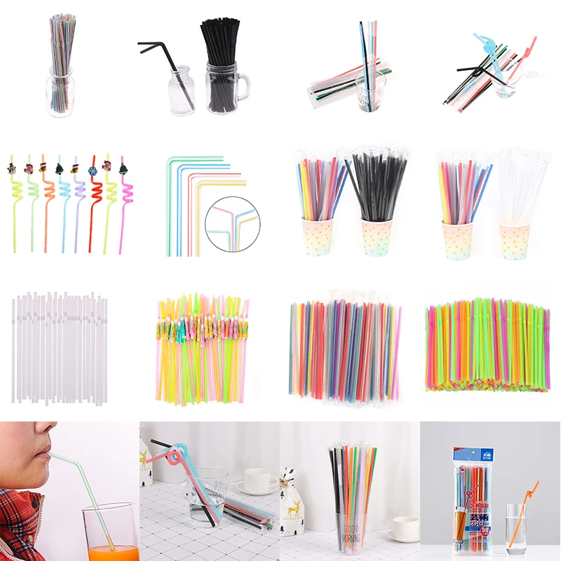 

Соломинки Пластиковые в полоску, 1/6/ 50/100 шт.