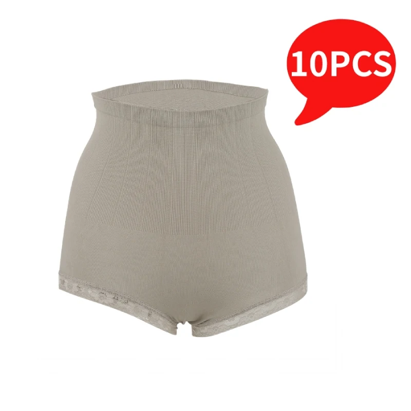 10pcs Gray Треугольный корсет для коррекции живота, бандаж для живота, женский пояс с высокой талией, трусики для коррекции живота, корсет для связывания, пояс для послеродового пояса - Цвет: 10pcs Gray