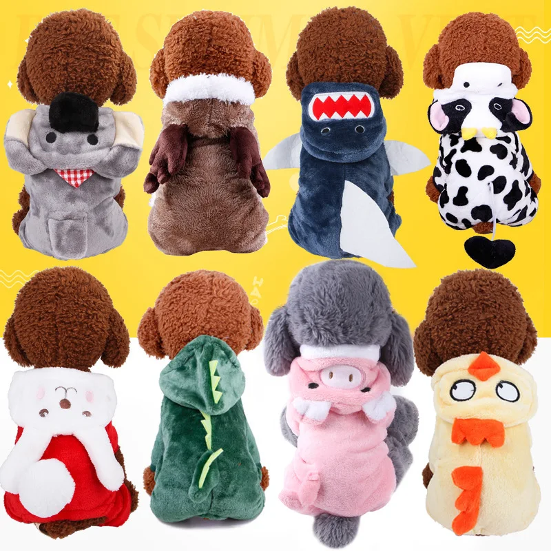 

Autumn and Winter Pet Clothes Warm Cats and Dogs Funny Costume Puppy Sweater Cat Cute Jumpsuit Leisure Furniture Pet Accessories