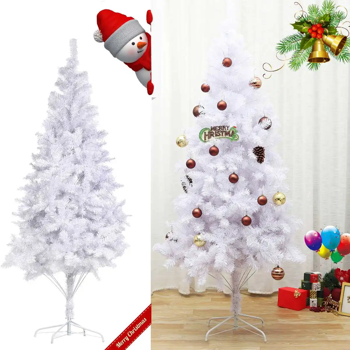

2.1M Christmas tree Artificial Christmas Decorations Holder Base 5.9ft 6.9ft For Christmas Home Party Decoration Green Tree