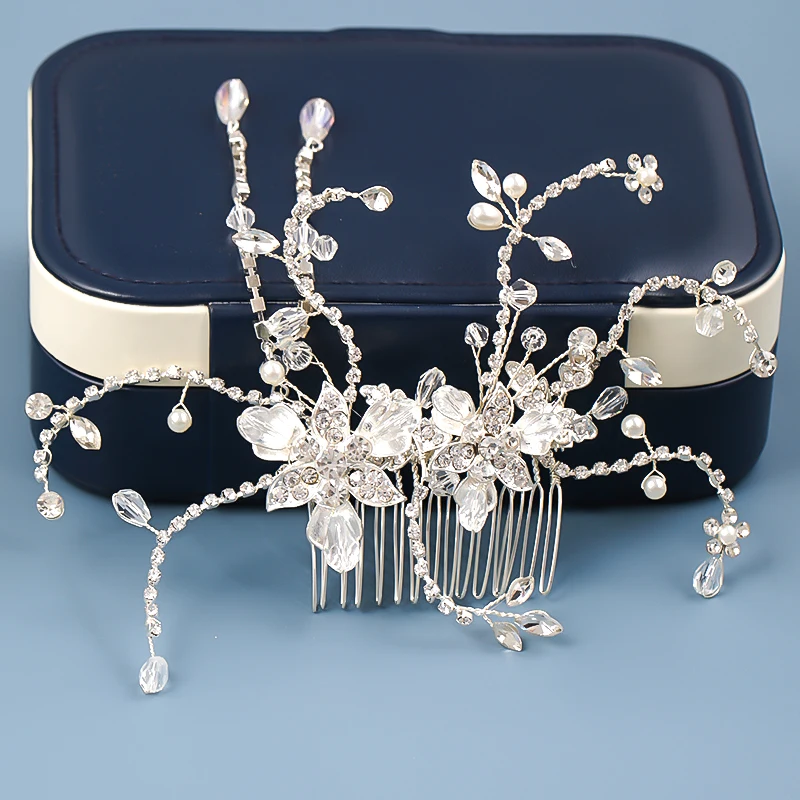 Модные золотые гребни для невесты тиары головные повязки с кристаллами