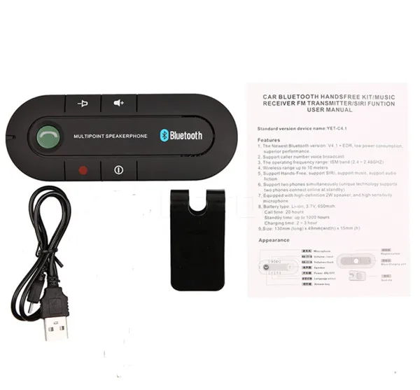 Bluetooth автомобильный комплект беспроводной AUX MP3 музыкальный плеер Солнцезащитный