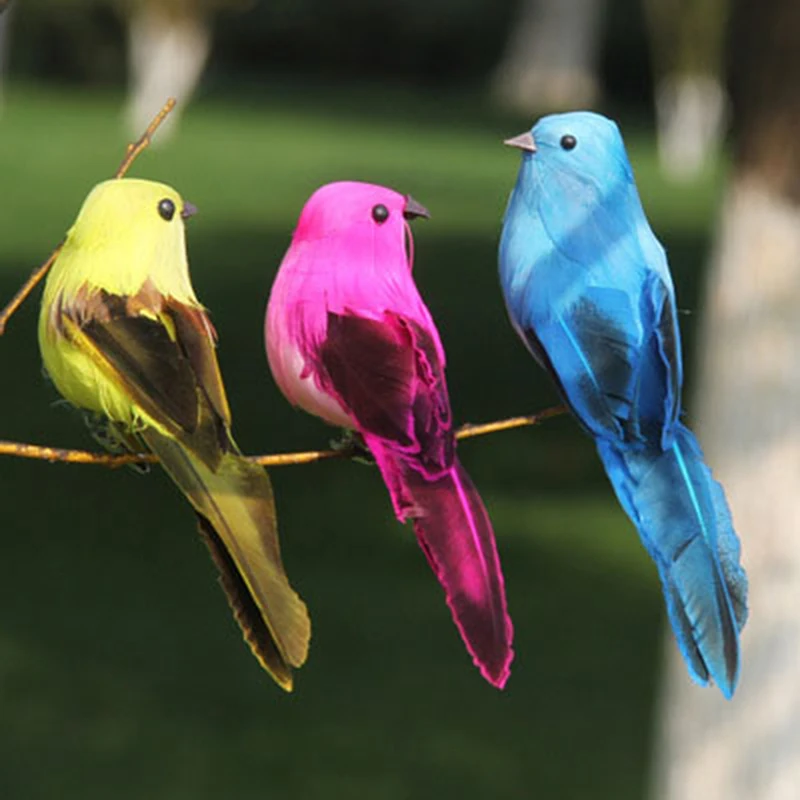1PC Simulation Feather Foam colorful bird Garden Bird lawn Prop Decoration Color Random | Дом и сад