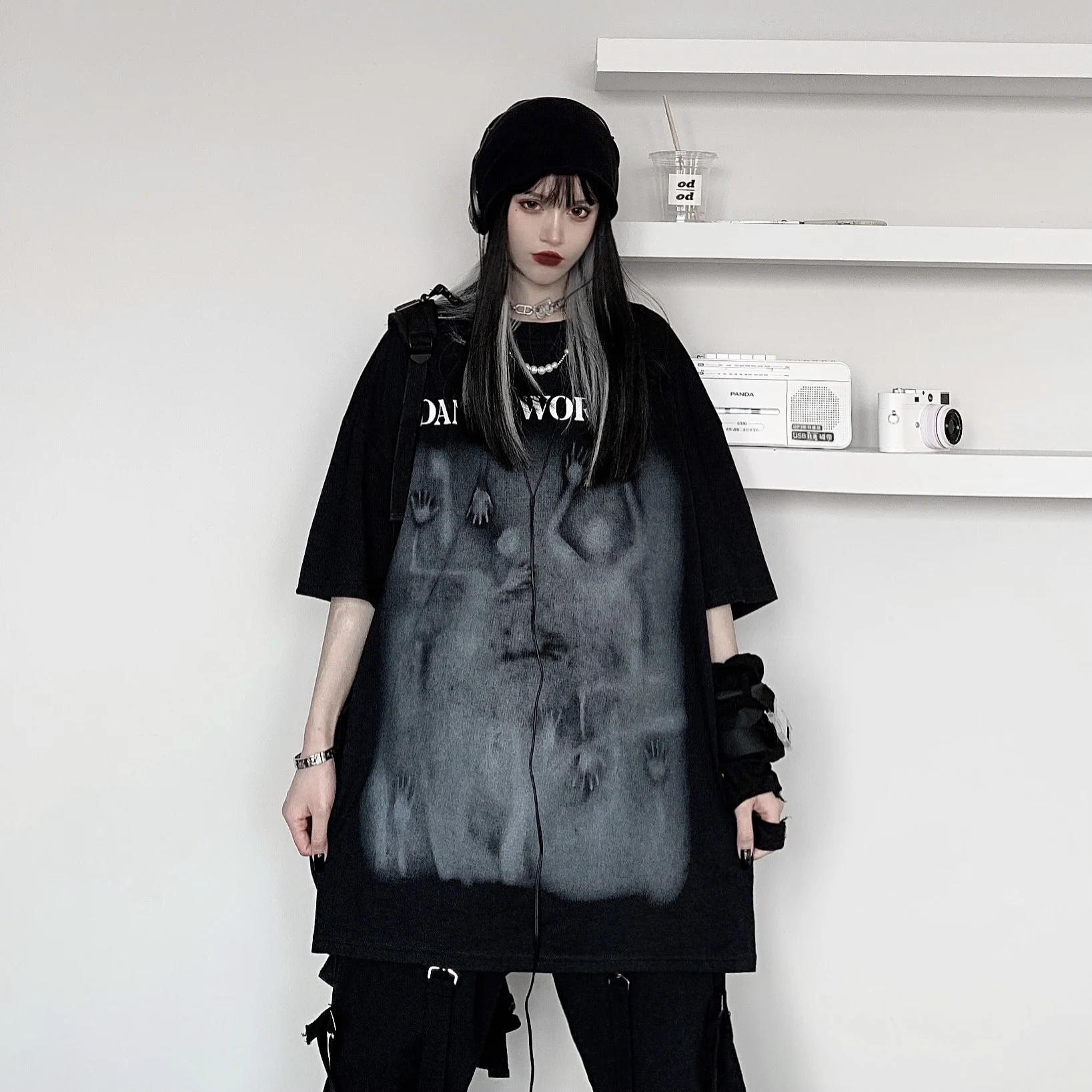

New Summer All-Match Short-Sleeved T-Shirt Women's Man Trend Harajuku Style Street Simple Printing Loose Top Couples Hip hop