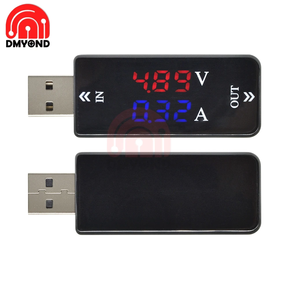 Двойной дисплей цифровой USB Измерение тока Вольт 3 В Voltege Вольтметр Амперметр