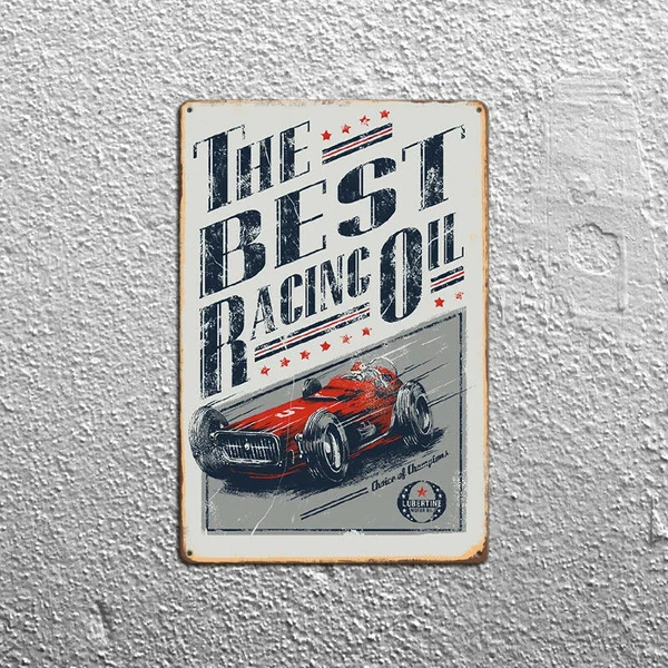 

Metal Tin Sign the best racing oil Decor Bar Pub Home Vintage Retro Poster