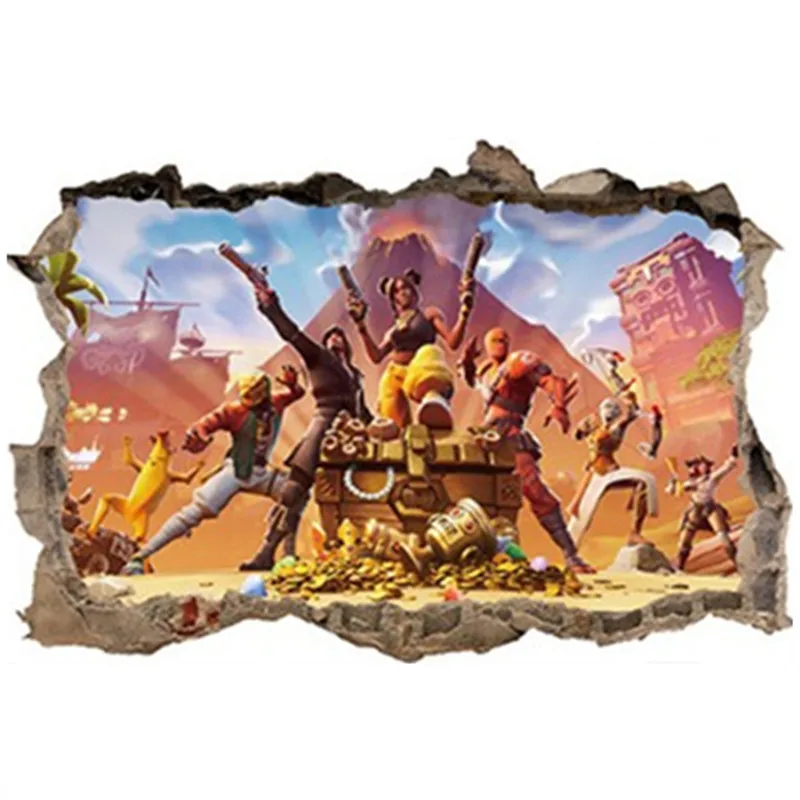 Защита Земли мультфильм игры плакат 3d сломанной виниловые настенные наклейки