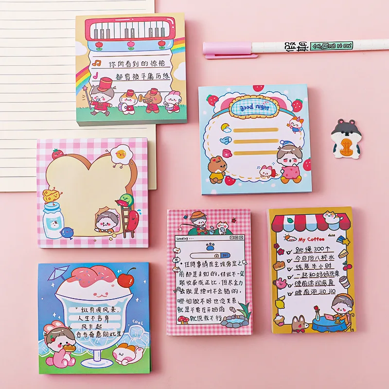 

50sheets Cartoon Ins Note Book Students Can Tear Up N Times To Paste The Message Memo Book Note Paper Memo Pads Sticky Note