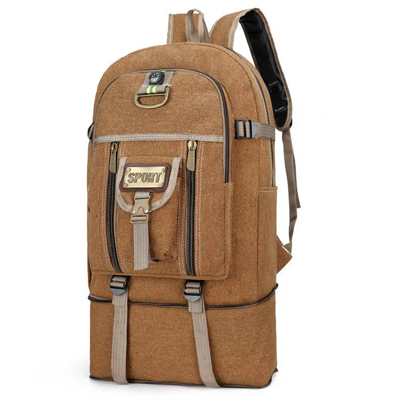 

High Capacity Camping Backpack Canvas Multifunctional Outdoor Bag Fashionable Lightweight Hiking Travel Camouflage Bag Men Women