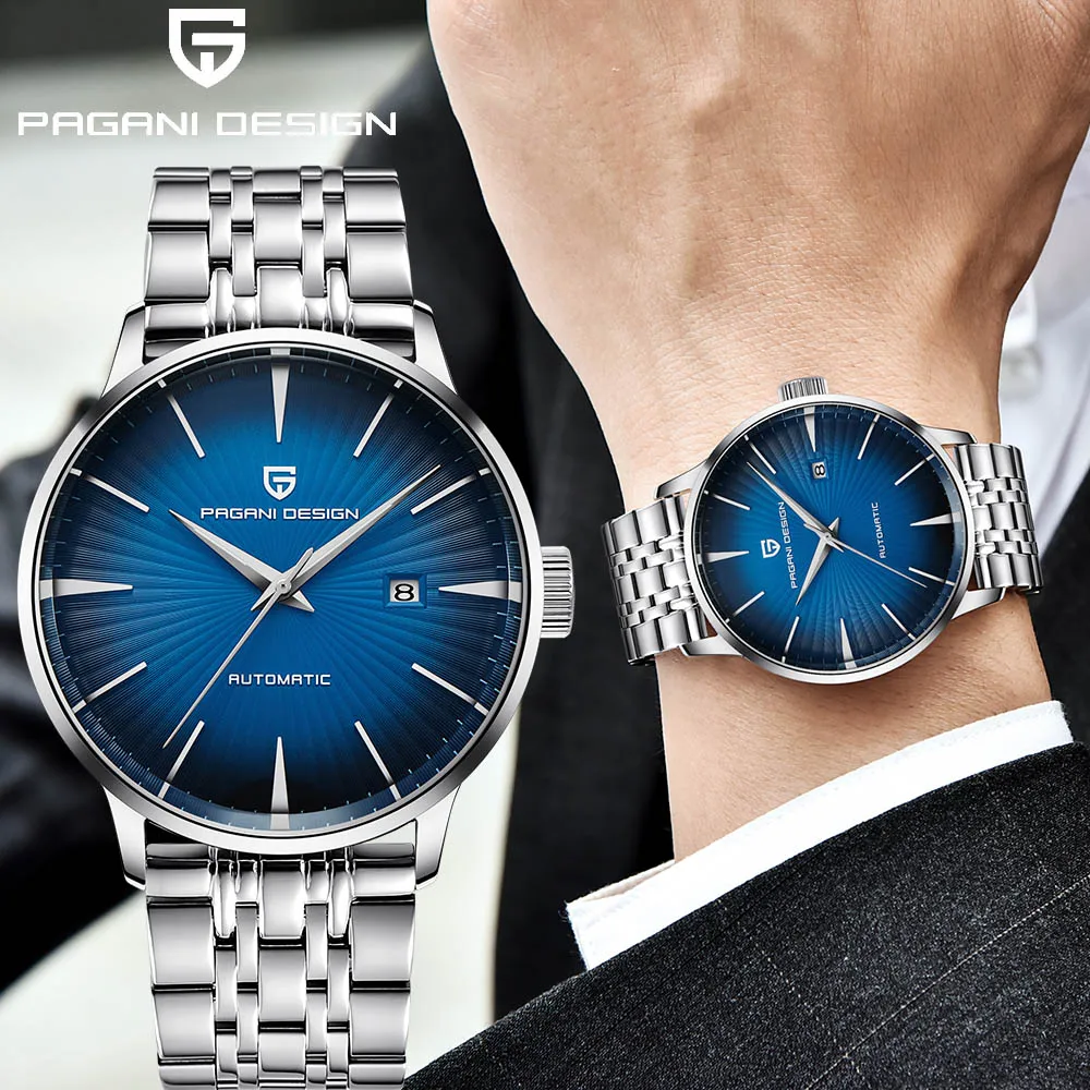 2021 PAGANI DESIGN Men s Mechanical Watch Sapphire Stainless Steel Waterproof Business Wristwatch Men Relogio Masculino