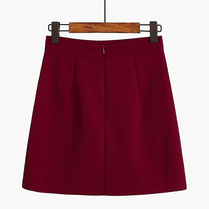 Женская однотонная текстурированная юбка на молнии с высокой талией и поясом