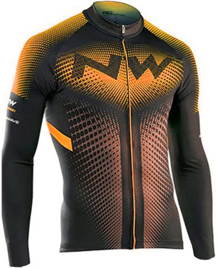Long sleeve jersey NW дышащая одежда для велосипеда комплект Northwave с длинным рукавом летнее джерси мужской костюм Открытый спортивный велосипед MTB Одежда paded - Цвет: Long sleeve jersey