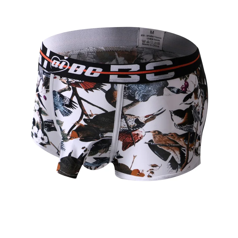 Забавные мужские боксеры AIIOU шорты нижнее белье трусы с принтом листьев гей слон