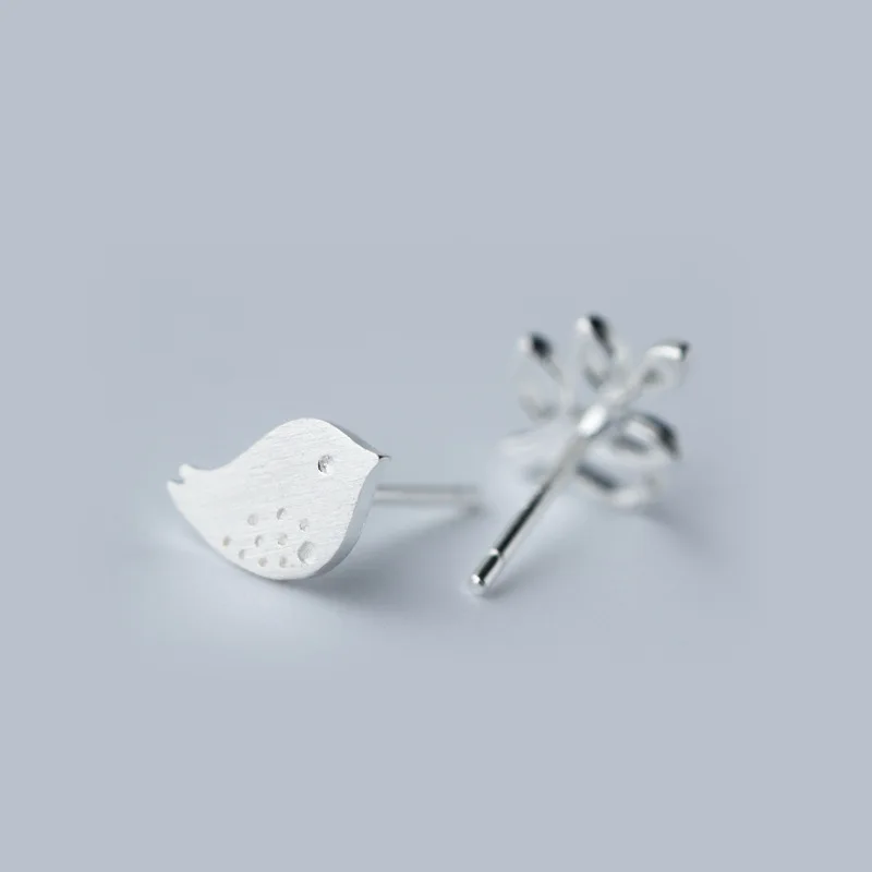 Женские серьги-пусеты Trusta из 100% серебра 925 пробы с листьями птицы для